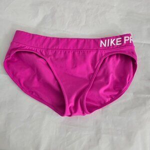 Nike Pro Dri Fit Bikini Bottom Swimsuit Women Size Small Pink Stretch Sporty